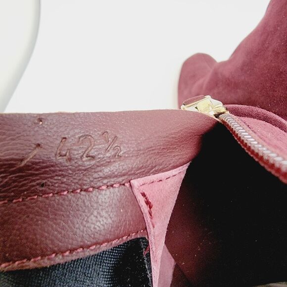 Brian Atwood Edeline Platform Suede Stretch Burgundy Ankle Boots 11 US 42.5 - Picture 9 of 14